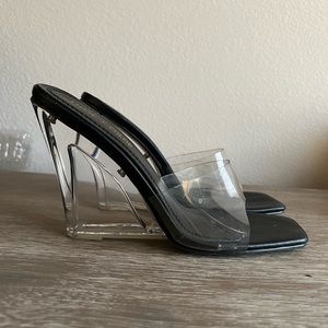 Clear Wedge Heel